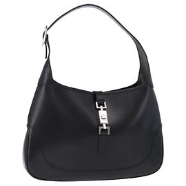 Borsa a tracolla GUCCI Jackie in pelle nera argento 001 3306 2684 Auth 196840V