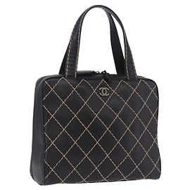 Borsa a mano CHANEL Wild Stitch in pelle nera CC Auth 195982V