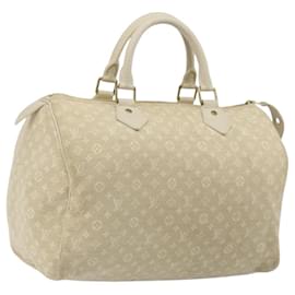 Borsa LOUIS VUITTON Monogram Mini Lin Speedy 30 White Dunne M95319 LV Auth 193401