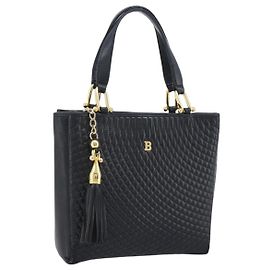Borsa BALLY in pelle nera e oro Auth 196018