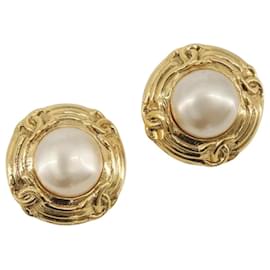 Orecchini CHANEL metallo Gold CC Auth 195943A