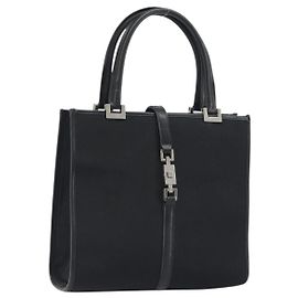 Borsa a mano GUCCI Jackie Canvas Black Silver 002 1065 Auth 195423A