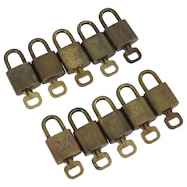 LOUIS VUITTON Set di 10 Lucchetti Lucchetto metallo Gold LV Auth 192561