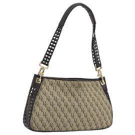Borsa a tracolla BOTTEGA VENETA Canvas Beige Gold Auth 195022