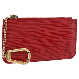 LOUIS VUITTON Epi Pochette Cles Coin Purse Red M63807 LV Auth 194483A
