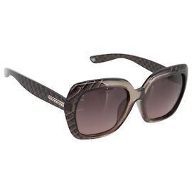 Occhiali da sole BOTTEGA VENETA INTRECCIATO Plastica Nero Tono Oro Auth BA15035