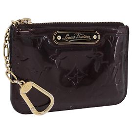 LOUIS VUITTON Monogram Vernis Pochette Cles NM Monedero Amarante M93557 Auth 195596