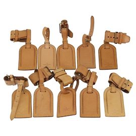 LOUIS VUITTON Etichetta per nome Powanie 10 Set Powanie Leather Beige LV Auth 192566