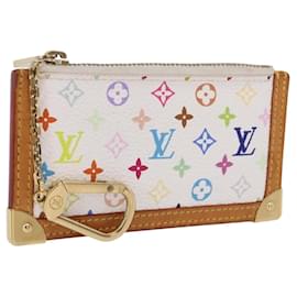 LOUIS VUITTON Multicolor Pochette Cles Coin Purse White M92655 LV Auth 197113A