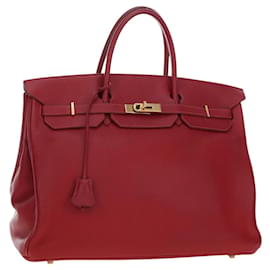 Hermès Borsa a mano HERMES Birkin 40 Taurillon Clemence Red Gold Auth 195314SM