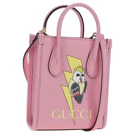 GUCCI Bananya Tote Bag aus Leder 2way Rosa Gold 671623 Auth 193778SAM
