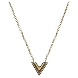 LOUIS VUITTON Collana Essential V Metallo Oro M61083 LV Auth bs36732