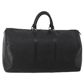 LOUIS VUITTON Epi Keepall 55 Boston Bag Noir M42952 LV Auth ep15146