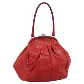 Borsa a mano Miu Miu in pelle rossa e argento Auth 196237A
