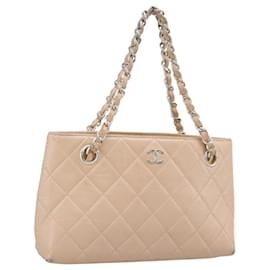 Borsa a mano CHANEL Matelasse con catena in pelle d'agnello Rosa Argento CC Auth 194311A