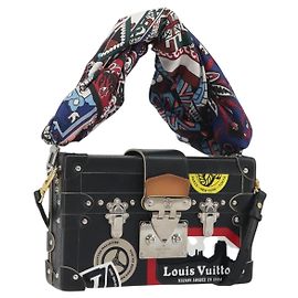Borsa a tracolla LOUIS VUITTON Epi Petite Mar Nero Argento LV Auth 195331M
