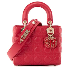 DIOR - Borsa a tracolla Lady Dior My ABCDior small in pelle liscia rossa