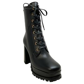 Botines de cordones York en piel negra Gianvito Rossi
