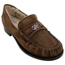 Casadei Mocassini Casade in camoscio marrone foderati in shearling