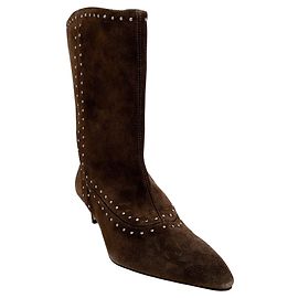 Autre Marque Stivaletti Tricia borchiati in camoscio marrone Teddy di Freda Salvador