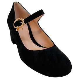Décolleté Mary Ribbon in camoscio nero Gianvito Rossi