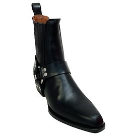 Paris Texas  Black Leather Helena Ankle Moto Boots