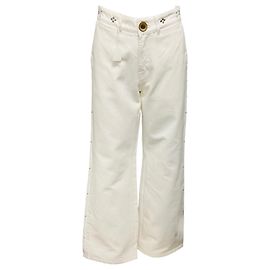Autre Marque Wales Bonner Jeans Denim Gamba Dritta Bianchi / Dettagli Borchie Argentate