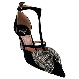 Laurence Dacade Faye Pumps aus schwarzem Wildleder mit Strass-Schleife