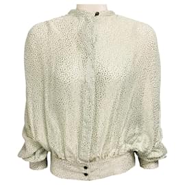 Camisa / Blusa forte_forte verde claro con estampado abstracto en viscosa y seda - Forte Forte