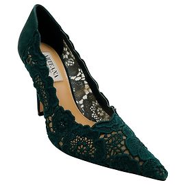 Designers Remix Arteana Cyprus Green Lace / Suede Pumps