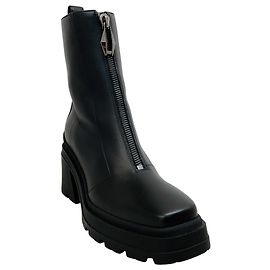 Botines Eugenie 80 con cremallera frontal en piel lisa negra Jimmy Choo