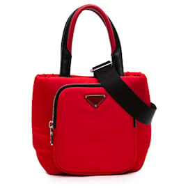 Prada Small Tessuto Cargo Tote mit Taschen, rot
