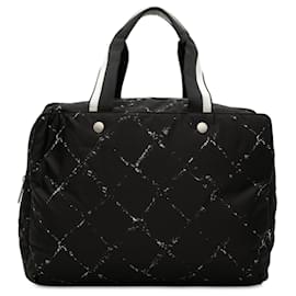 Borsa a mano Chanel Old Travel Line in nylon nero