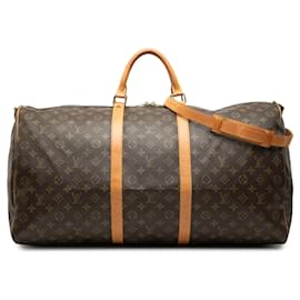 Borsa da viaggio Louis Vuitton Monogram Keepall Bandouliere 60 Marrone