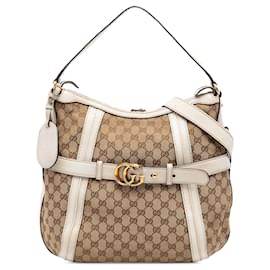 Beige Gucci Medium GG Canvas Running Satchel
