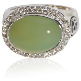 David Yurman Signature Oval Ring aus Sterlingsilber, Chalcedon und Diamanten