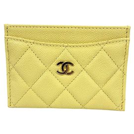 Chanel Yellow Grained Calfskin Business Card Holder