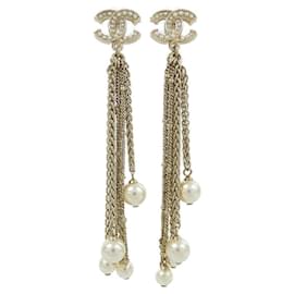 Orecchini a catena Chanel AB0672 Oro e Bianco