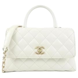 Borsa Chanel 92990 Bianca in pelle di vitello grana