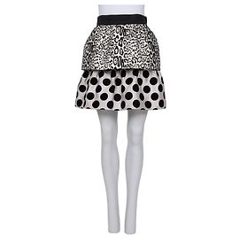 Falda de seda con estampado animal en blanco y negro Dolce & Gabbana NWOT Sz.40 de segunda mano