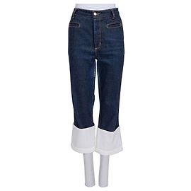 Jeans cropped Loewe con risvolti bianchi EU 42 usato