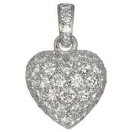 Pendente Cartier Cuore Pavé Diamanti in Oro Bianco 18K