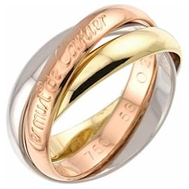Anello Cartier Trinity in oro bianco rosa e giallo 18K