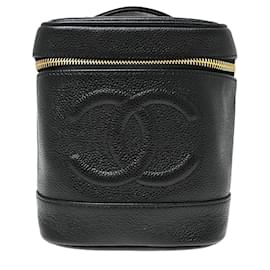 Chanel Vintage Timeless Cosmetic Case Caviar Small