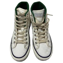 Gucci Tennis 1977 Zapatillas de lona blanca con monograma GG