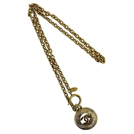 Collana placcata oro Chanel Vintage con motivo Coco Mark