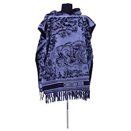Dior Poncho in spugna di cotone blu