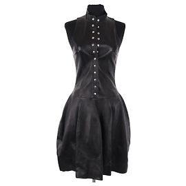 Louis Vuitton Kleid aus Leder Schwarz