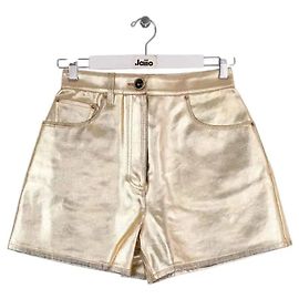 Mini shorts Louis Vuitton dorati in cotone