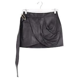 Minifalda de cuero negra Louis Vuitton
